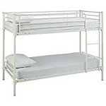 Mika Twin Metal Bunk Bed Frame in Vanilla