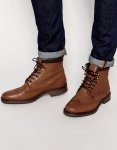 ASOS Brogue Boots in Tan Leather