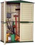 Starplast 37-811 151 x 83 x 198 cm Tall Garden Shed - Green/Beige
