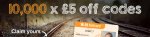 &pound;5 off 16-25 Railcard one year