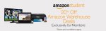 Amazon Student members get a 20% discount off selected products from Amazon Warehouse Deals UK. This Offer ends on 11 November 2016 @ amazon