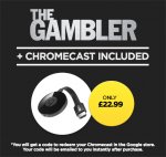 Google Chromecast + The Gambler (HD) From Wuaki TV (Or Paranormal Activity: The Ghost Dimension)