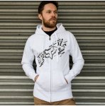 Mens White FOX RACING Zip Hoodie