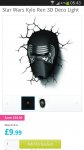 Maplin Star Wars Kylo Ren 3D Deco Light was £19.99 now £9.99