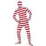 2nd Skin Red & White Striped Lycra Adult Medium Skinz Bodysuit @ Amazon Sold by Its all fun and games