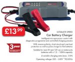 Car or Motorcycle 6V/12V Battery Charger - LIDL (Silvercrest) - 3yr warranty