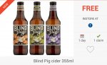 FREEBIE: Blind Pigs Cider (355ml) via Checkoutsmart App - £1.99 @ Tesco Only: 