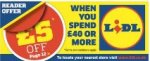 £5 off £40 spend at LIDL voucher - FREE with Metro Newspaper - Friday