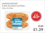 Lighthouse Bay 2 MSC Breaded Cod or Haddock Fillets (300g)