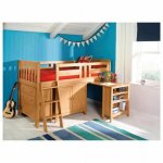 Tesco - Harvey Sleep Station Right or Left Hand Ladder, Natural Pine/Oak Stain