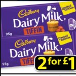Cadburys Dairy Milk Tiffin, 2for