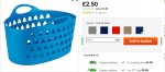 Flexi Laundry Basket (5 colours) Half price £2.50 @ Dunelm Online and instore C&C