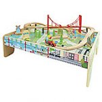Wooden Train Table + Train Set C&C