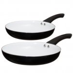 Russell Hobbs Ceramic Frying Pan Set 2pk - Black and B & M Stores and Online