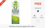 FREEBIE + £1 Profit: 1 x Brothers Festival Apple Cider (1L) via Checkoutsmart App - £3.00 Tesco Only: 