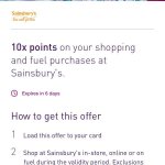 10x Nectar Points on Shopping and Fuel On Nectar App 17-23 March - Sainsburys