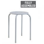 Simple Value White Stacking Dining Stool