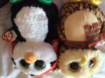 TY large Beanie Boos. Owl and Penguin