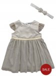 Ladybird Baby Girls Lurex Occasion Dress with Headband