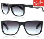 Ray-Ban Justin Black Wayfarer Sunglasses, Free Delivery, w/code £56.80 @ SunglassesShop