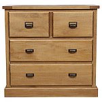 Tesco Direct Portobello Rustic Pine Chest of Drawers, 4 Drawer Del