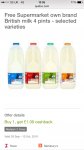 Free Supermarket Own Brand Milk via