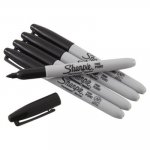 Sharpie Permanent Marker, Fine Point - Pack of 5, Black