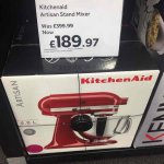 KitchenAid Artisan stand mixer - Raspberry Red - £189.97 instore @ Currys