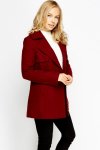 Wool Blend Maroon Lined Winter Coat £5.00