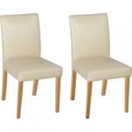 Aston Pair of Leather Effect Dining Chairs. Argos Delivery