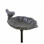 Black Cast Iron Leaf Design Garden Bird Feeder