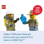 1500 extra Clubcard Points when you spend or more on Lego City