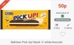 FREEBIES: 7 X Bahlsen Pick Up! Black 'n' White Biscuits (5) via Checkoutsmart, Clicksnap & Topcashback Apps