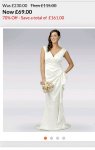 Debenhams Ivory Wedding Dress (sizes 6,8,10) with code