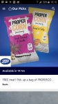 O2 priority FREE TREAT. pick up a bag of propercorn