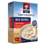 Quaker Oat So Simple Big Bowl Original (10 x 38g) or Golden Syrup Flavour (8 x 49.6g) Porridge