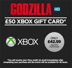 &pound;50 Xbox Gift Card + Free Copy Of Godzilla