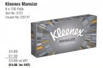 Kleenex Mansize 6 x 100 pack @ Costco - 77p