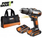 Worx Cordless 20V 1.5Ah Li-Ion Drill Driver 2 Batteries WX170 @ B+Q + Free Delivery or C&C, 3yr warranty