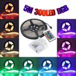 300 RGB Waterproof LED (Larger 5050 LEDs) Strip with IR Remote Control