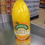 Farmfoods Robinson's orange fruit & barley BBE Aug 2017