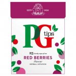PG Tips Red Berries, Blackcurrant, peppermint, ginger and lemon, and spices and mint, herbal infusions (20 pyramid tea bags)