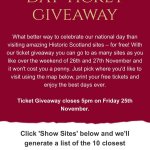 Free tickets for Historic Scotland sites inc Edinburgh Castle and Stirling Castle entry