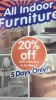 20% off indoor furniture