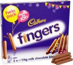Cadbury Milk Chocolate Fingers 2 X 114G