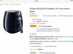 Philips HD9220/20 Healthier Oil Free Airfryer - Black