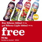 Ribena (500ml) (Flavours as stocked) plus get a Ribena Light (500ml) Free
