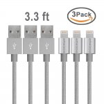 Ankoda&reg; 3Pack 3.3ft/1M Nylon Braided Lightning to USB Cable &pound;6.59 prime Sold by