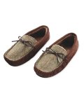 Men's Brown Harris Tweed Moccasins Slippers