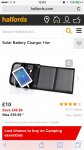 Solar Battery Charger 14W @ Halfords (C&C only)